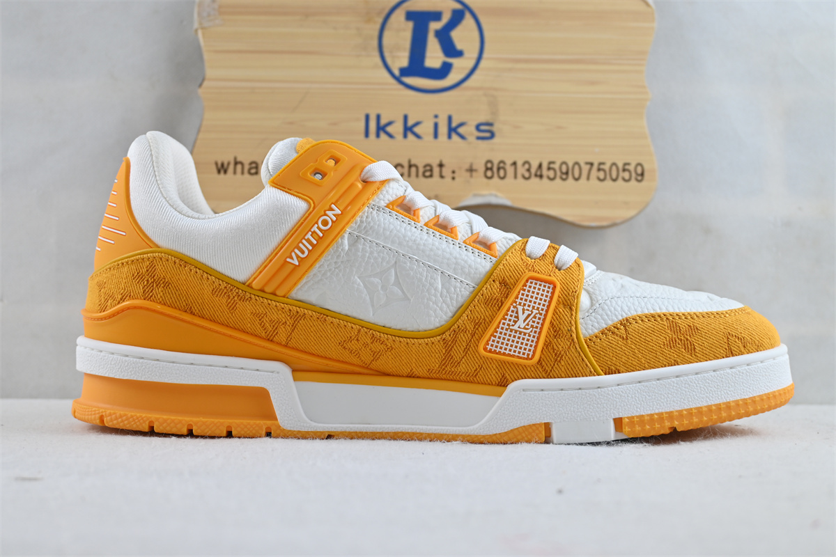 L0vis Vvtt0n Trainer Yellow Monogram Denim White