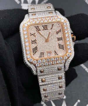Moissanite VVS Iced Out Baller Square Steel Bust Down Watch