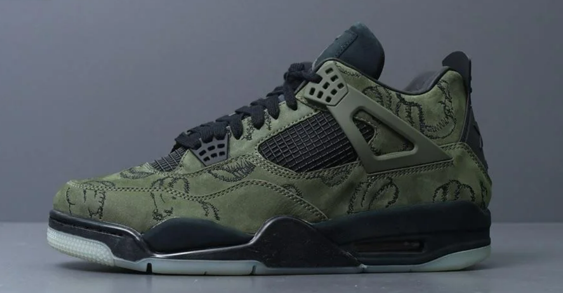 Jordan 4 Olive Kaws