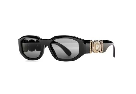 Versace Irregular Biggie Sunglasses Black/Dark Grey