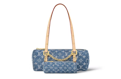 L0vis Vvtt0n Papillon Bag Monogram Denim Blue