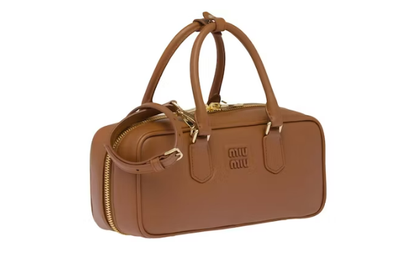 Miu Miu Arcadie Leather Bag Brown Brown