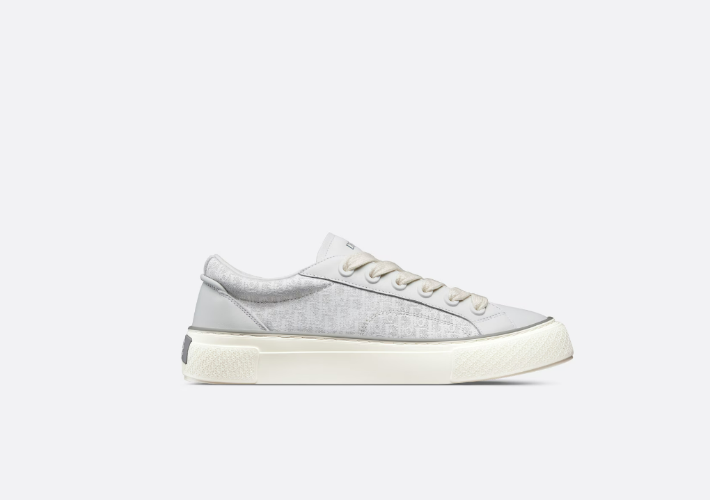 D10r B33 Sneaker  White Smooth Calfskin and D10r Oblique Jacquard