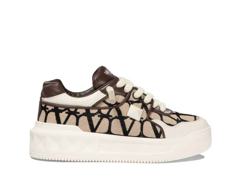 Va1e*ntin0 Garavani One Stud XL Lace-Up Sneakers