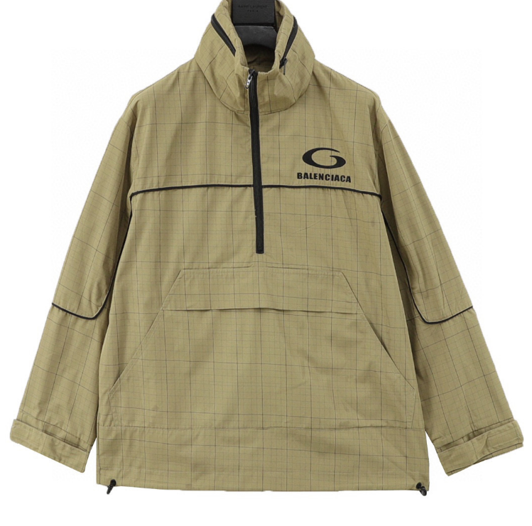 Ba1en*iaga half-zip plaid jacket 2025