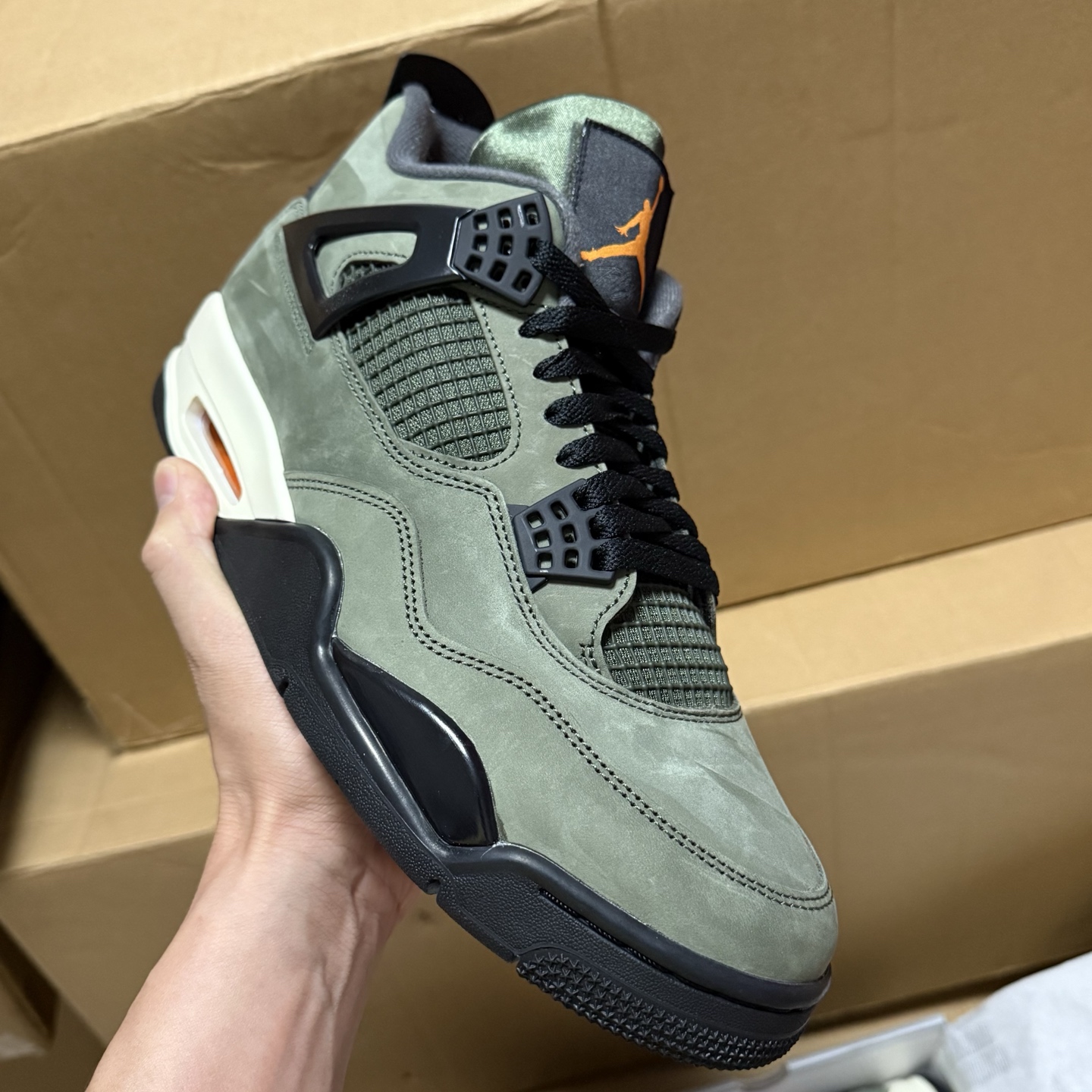 UNDEFEATED X Jordan 4 'Army Green' （Big Size)