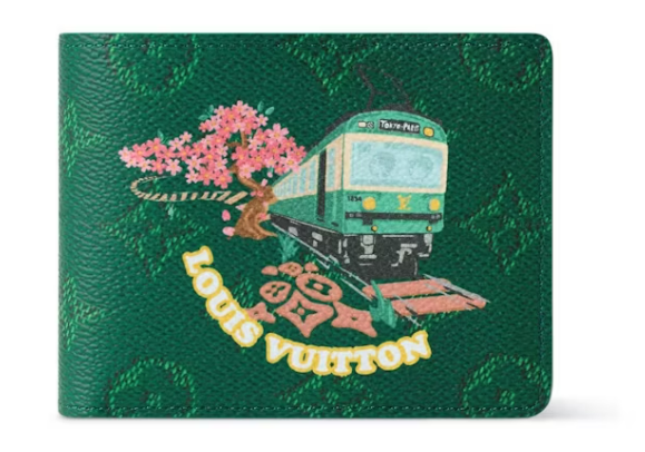 L0vis Vvtt0n x Nigo Slender Wallet Green