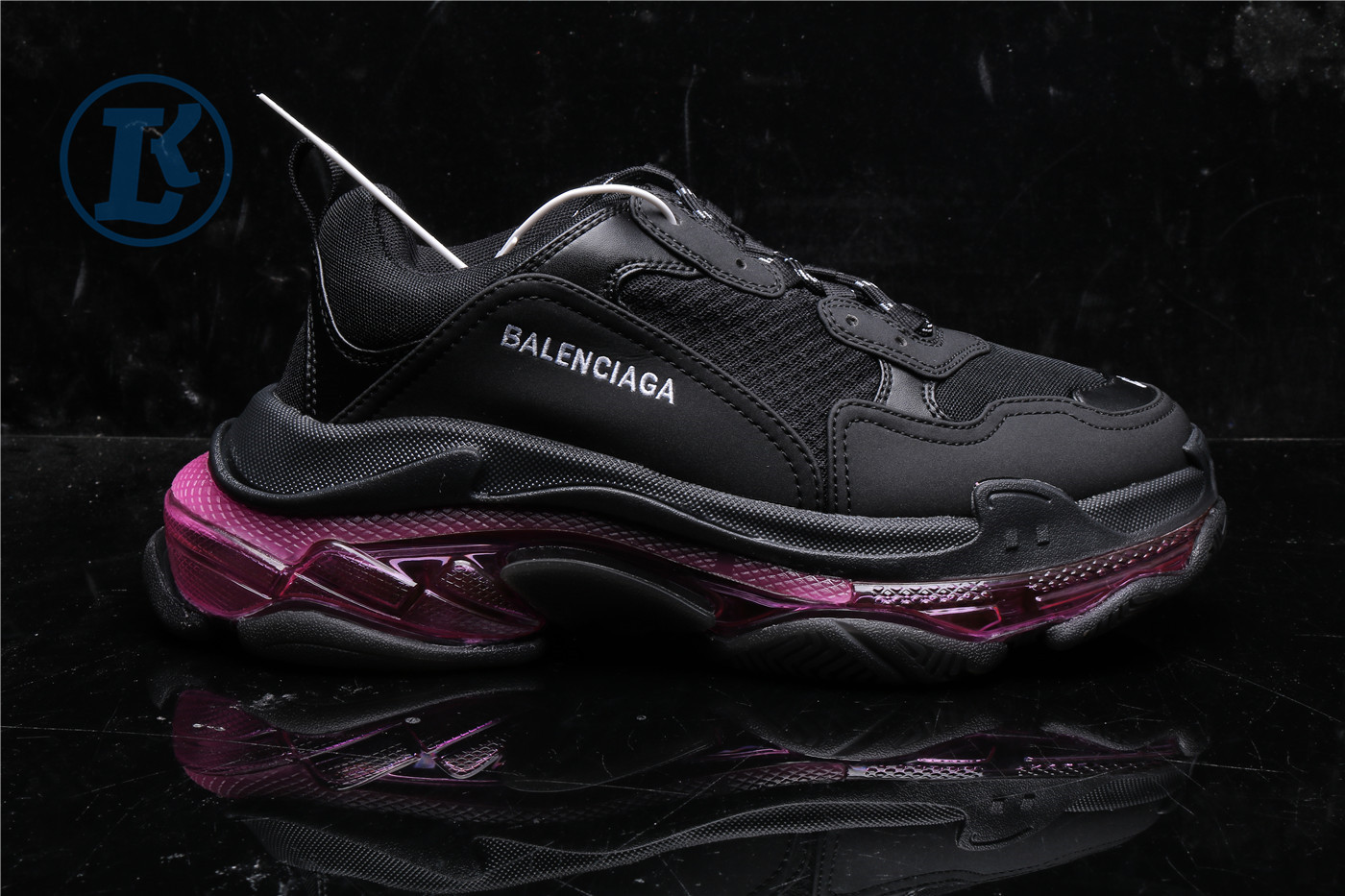 Ba1en*iaga Triple S Clear Sole Neon Pink