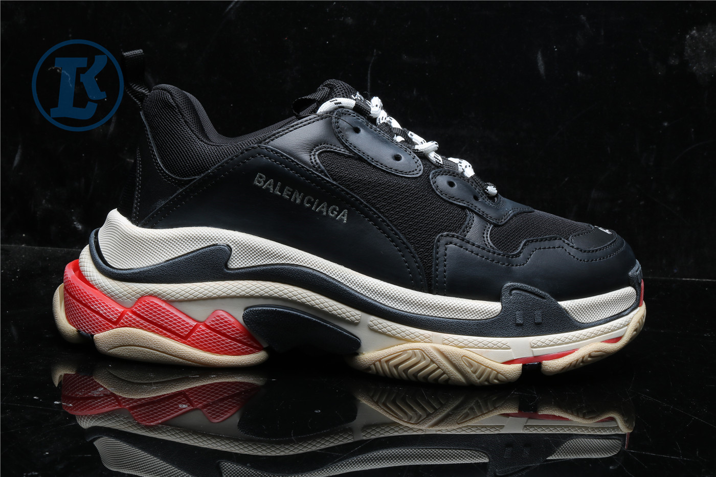 Balenciage Triple S Black White Red